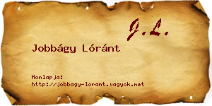 Jobbágy Lóránt névjegykártya